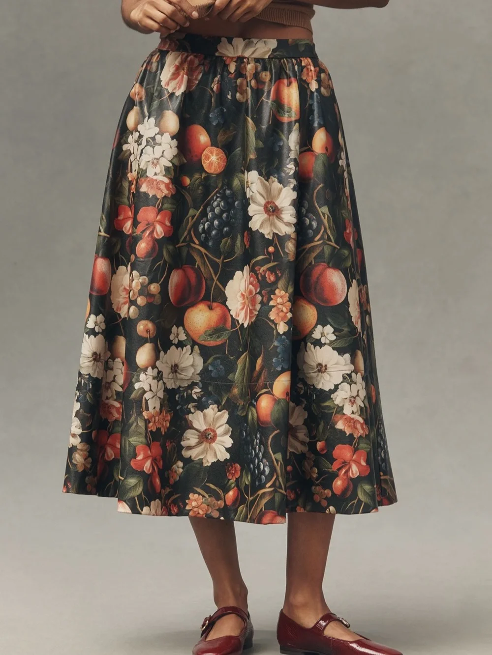 Anthropologie Jacie Faux Leather Midi Skirt by Maeve